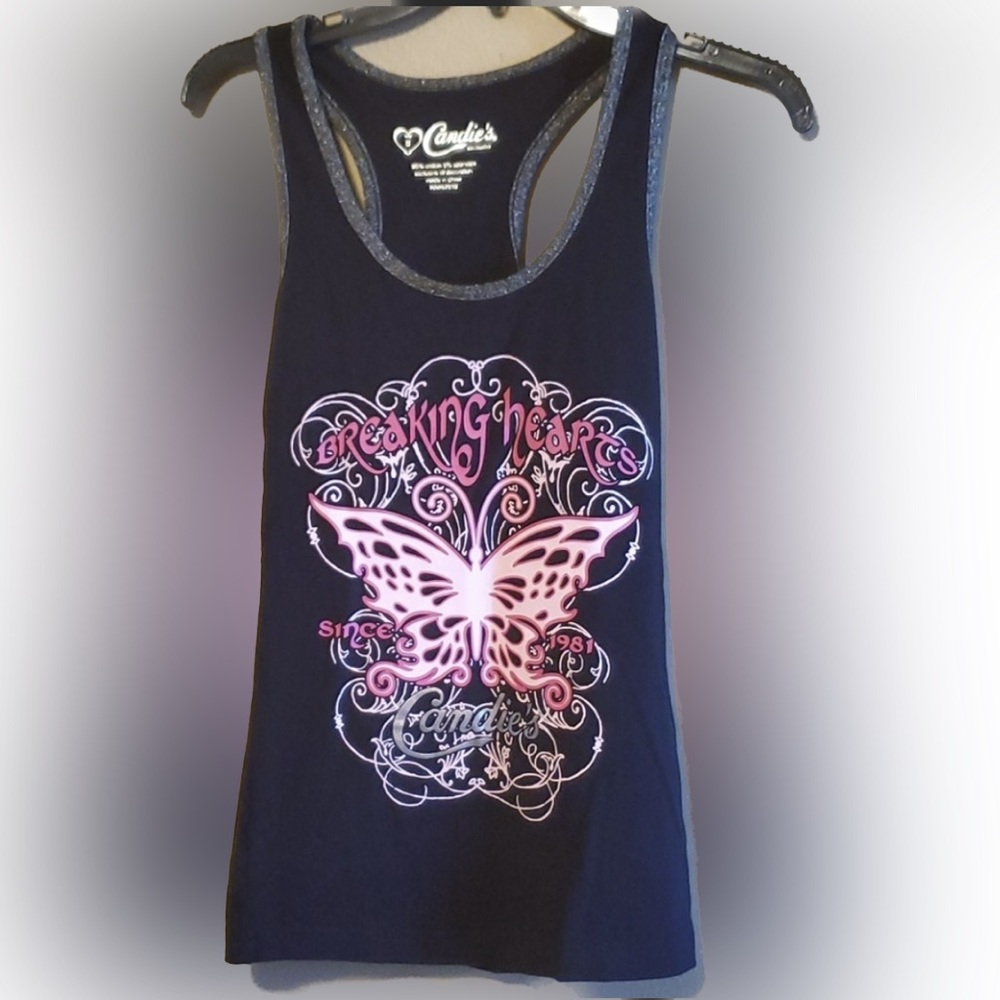 Candie's pink butterfly tank Top